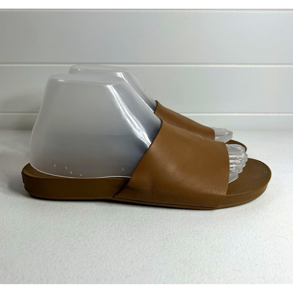 VANS Women’s Sandals US 8 Brown Leather Slide Slip-On Flat Casual EU 38.5